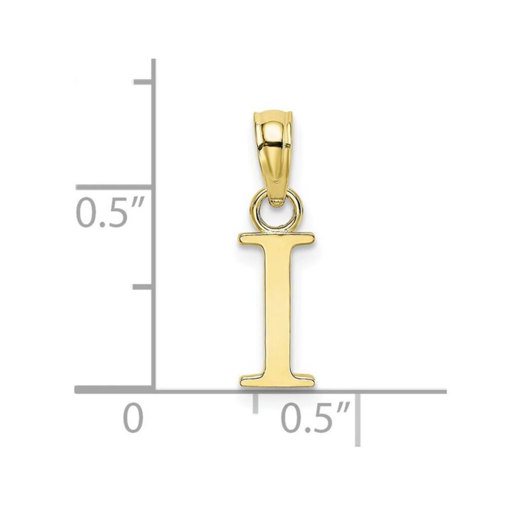 10k Yellow Gold Polished I Block Initial Charm - image 3